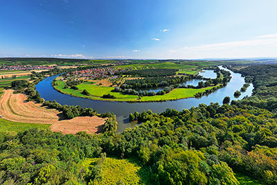 Deutschland, Bayern, Mainfranken, Die Mainschleife bei Fahr