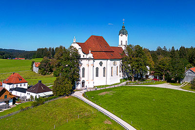 Deutschland, Bayern, Bayerische Voralpen,Pfaffenwinkel, Wallfahrtskirche Wieskirche