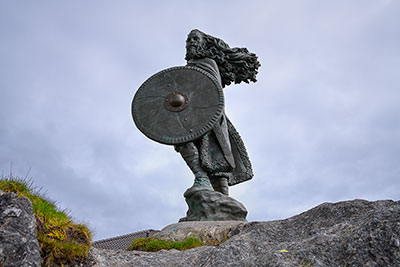 Norwegen, Rogaland, Rogaland,Haugaland, Statue von König Harald I.