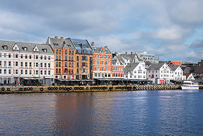 Norwegen, Rogaland, Rogaland,Haugaland, Blick von der Insel Risoy auf den Stadtanleger "Indre Kai"