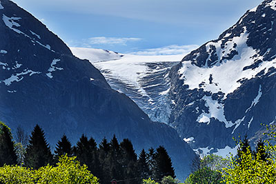 Norwegen, Vestland, Vestland,Hardanger, Blick von Sunndal zum Bondhusbreen