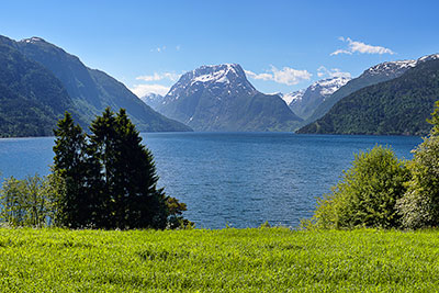 Norwegen, Vestland, Vestland,Nordfjord, Blick nach Süden über das Breimsvatnet